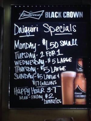 Daily specials