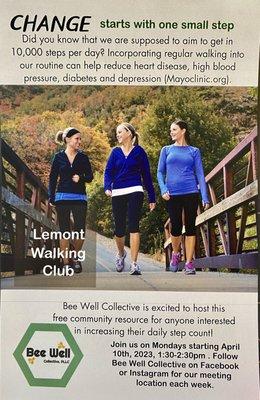 Lemont Walking Club- check out this free community resource!