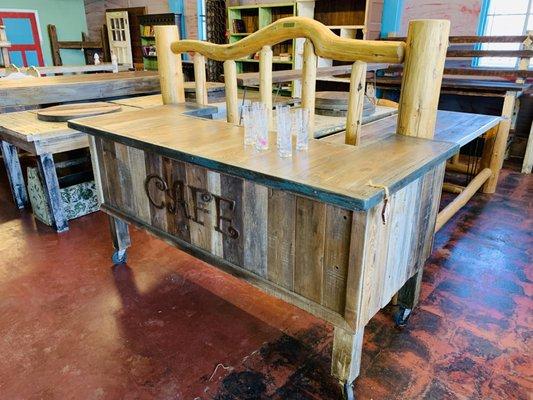 Custom made rustic repurposed bench