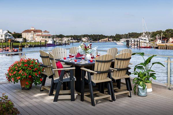 Outdoor poly dinning sets in stock