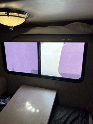 Customer RV window tint removal