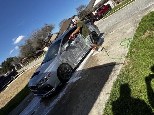 Detailing a Subaru