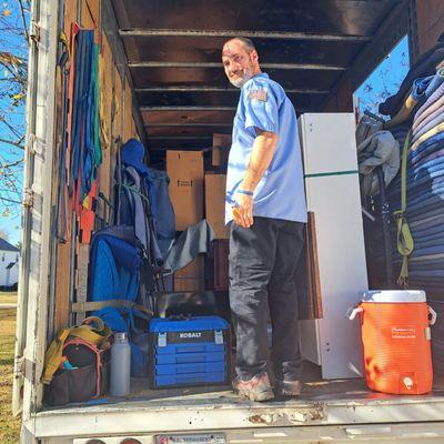 Got a quick shot of Neal. On this job he was packing the truck as others brought furniture and boxes to him.  Like a puzzle!!