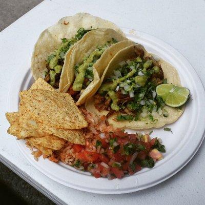 El Plato with Al pastor, Carnitas, and Asada- $9