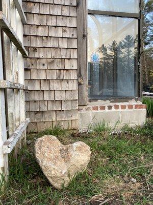 Greenhouse and heart rock