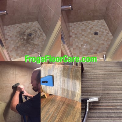 This project consisted of three surfaces to be cleaned...carpet, tile, and upholstery!