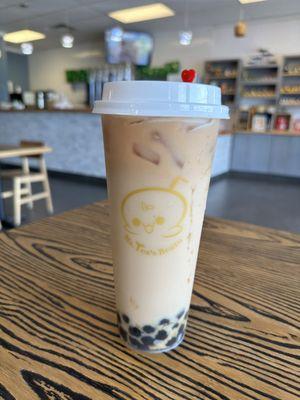 Lavender Milk Tea with boba