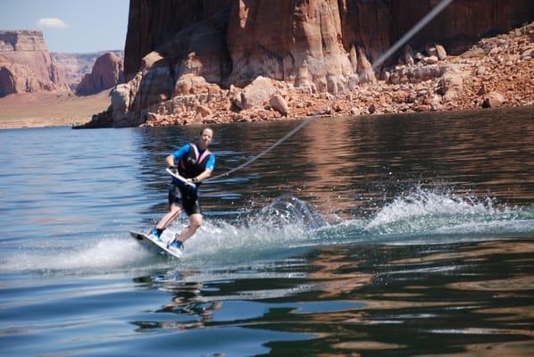 Lake Powell back drop, Wakeboarding and Boat Rentals