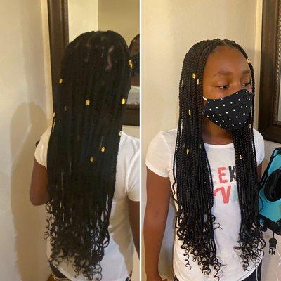 Kids knotless box braids