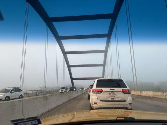 southbound loop 360 bridge. I was stopped in morning traffic