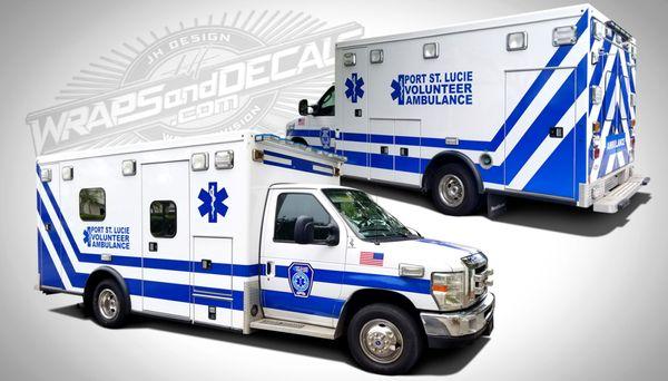 Ambulance Solid Decals and Reflective Decals