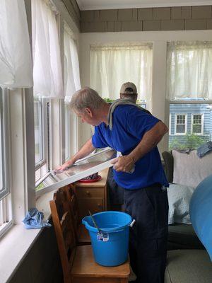 Cleaner Details hard at work making my sun porch even sunnier!