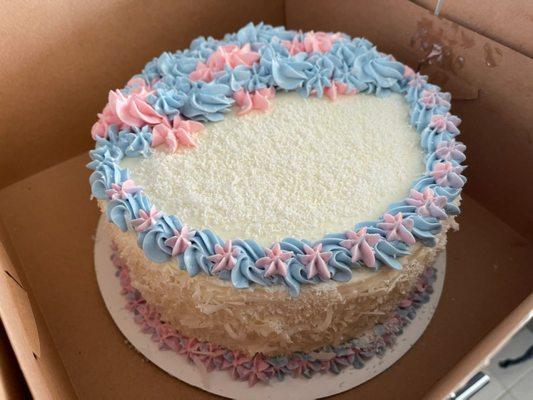 keto gender reveal cake