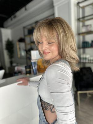 Custom blonde + cut by our blonde specialist Chey