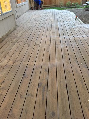 Clear coating on a Deck to give it an extra protection.