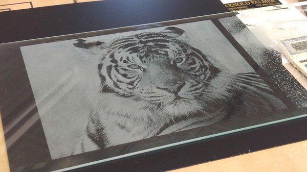 laser photo etching on glass