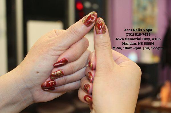 Please add our Facebook "Aces Nails Spa", https://www.facebook.com/acesnails.spa