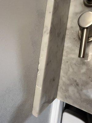 Damaged vanity removing it and replacing it