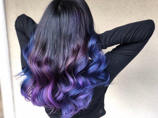 Purple and blue ombre