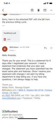 Email exchange w/ BillCutterz