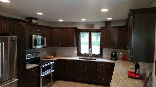 Kitchen remodel in maple and granite.