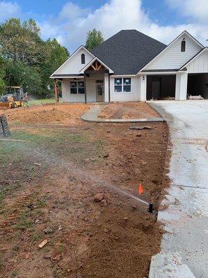 Completed Sprinkler System on a new custom home.