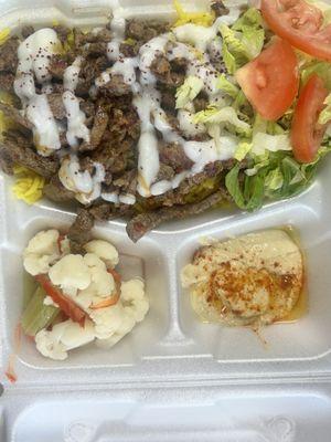 Beef shawarma plate