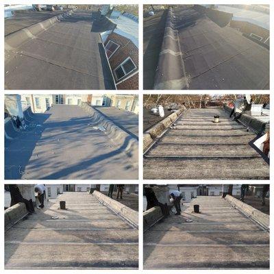 before and after smooth rubber roof