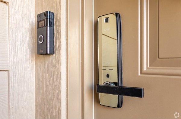 No more keys! This fingerprint, coded, or app access is the way to go! Ring doorbells and security systems come standard in each apartment.