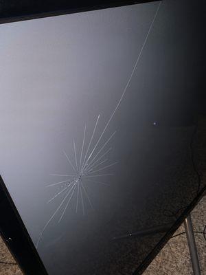 Cracked TV screen