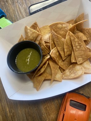 Chips and salsa for the table