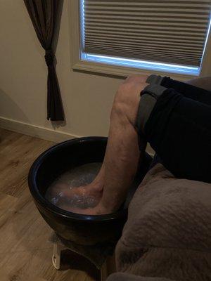 Foot soak.