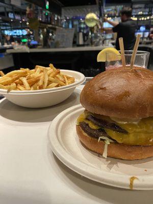 Burger and fries