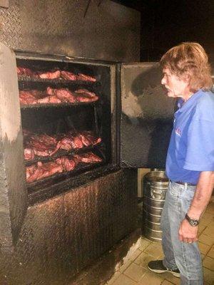 Erik, the owner and our BBQ smoker