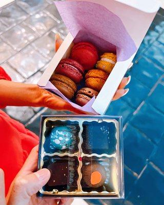 Macarons (6) / $17.40 + Chocolates (4) / $12.80