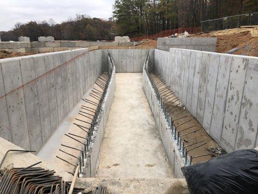 Dams and concrete walls.