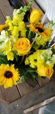 Memorial Flowers (deceased was an Army Veteran and Steelers Fan)