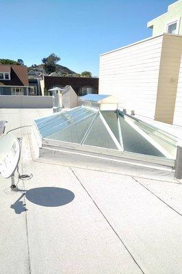 Roof and center patio skylight