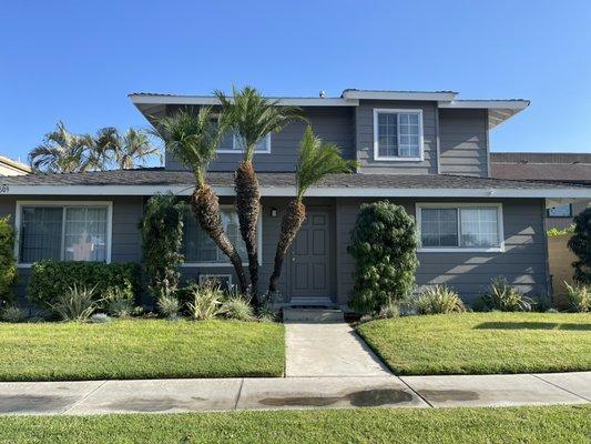 This rental complex got a complete makeover with a beautiful neutral color. It used to be a baby blue!!