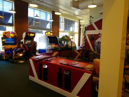 View from the bumper cars to the back of the arcade.