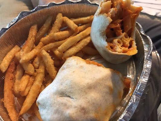 Chicken cutlet mozzarella and penne aka vodka... best wrap in Harrison ...