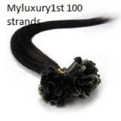 100 U tip, nail shape Fusion hair extension strands.