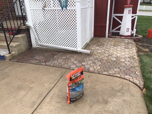 Just a small patio we did, old patio and concrete pad have sank,  we do all light hardscaping