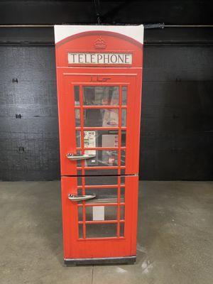 Red British Phone booth Refrigerator Wrap