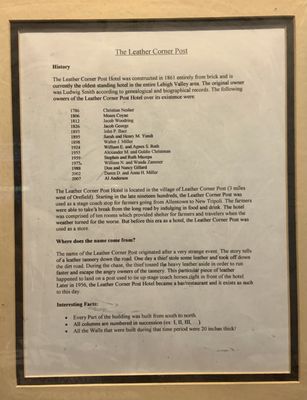 History and background of the Leather Corner Post hotel