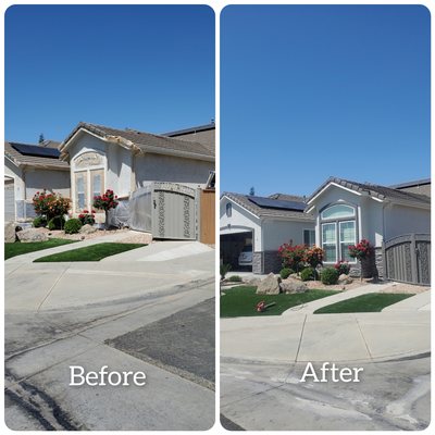 Fixed all the cracks on the stucco this is common on all the new construction we use a elastomeric coating