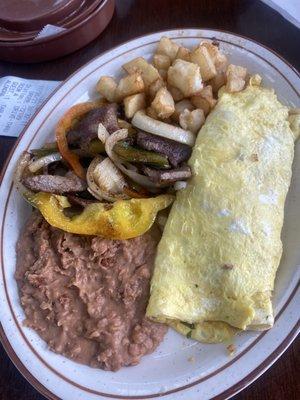 My al a crate fajita omelette with literally five pieces of beef. They do not listen AT ALL here