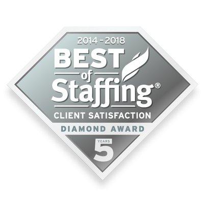 2018 Best of Staffing Client Satisfaction 5 YEAR DIAMOND Award!