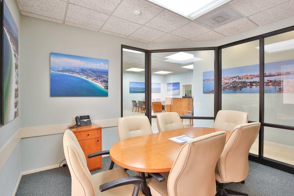 Conference Room of Michael Saunders & Company's Siesta Key Office. Siesta Key Florida Real Estate, Homes, Condos, Lots, Title, and Mortgage.