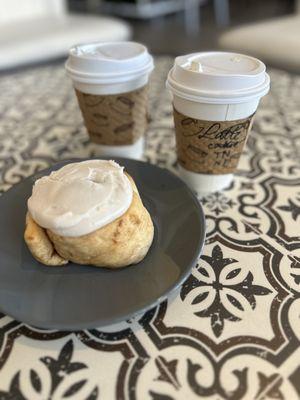 Drip Coffee Toffee cookie butter latte  Cinnamon roll